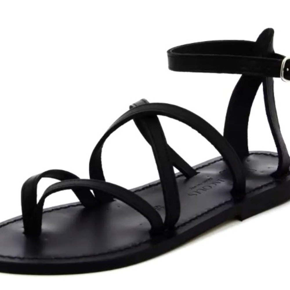K.Jacques Black Strappy Sandals